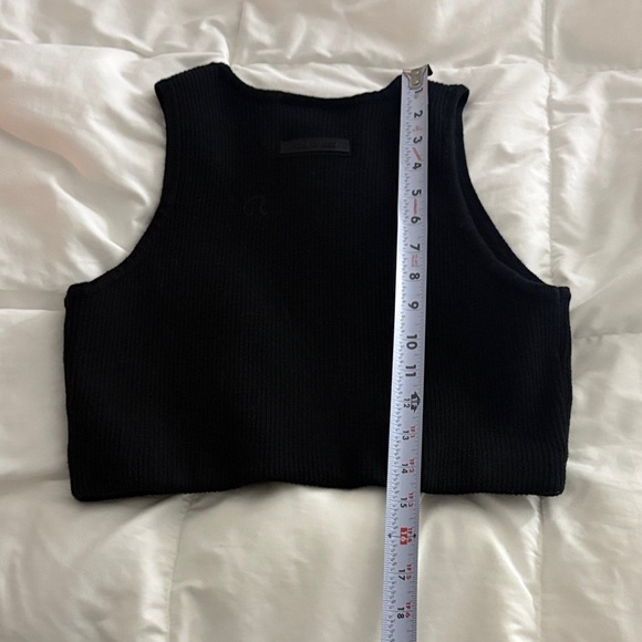 Essentials Black Ribbed Crop Top - Picture 5 of 6
